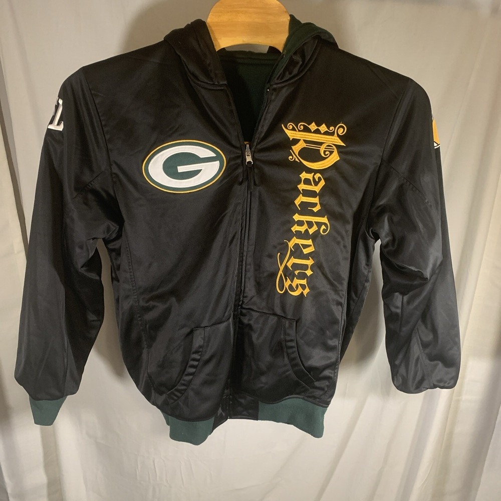 Vtg Green Bay Packer Jacket Reversible 90's Y2k Hip Hop Skater NFL Size M